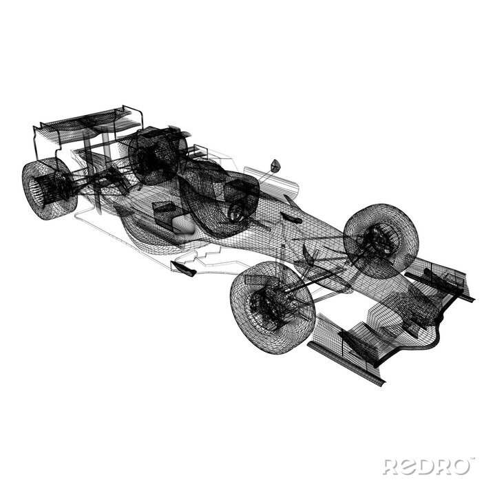 Fototapete Formel 1 3D Modell des Boliden