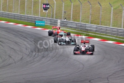 Fototapete Formel 1 Boliden in der Kurve