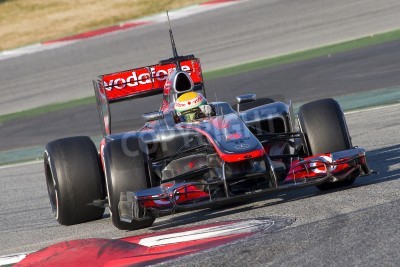 Fototapete Formel 1 rot-dunkelblauer Bolid