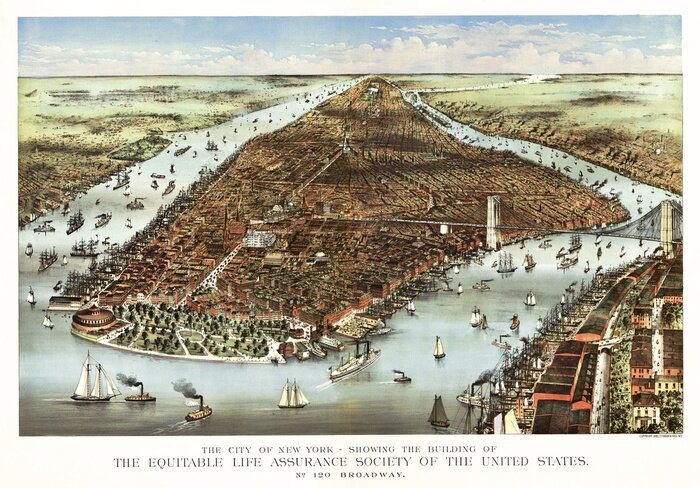 Fototapete Fotografie von New York City aus der Vergangenheit