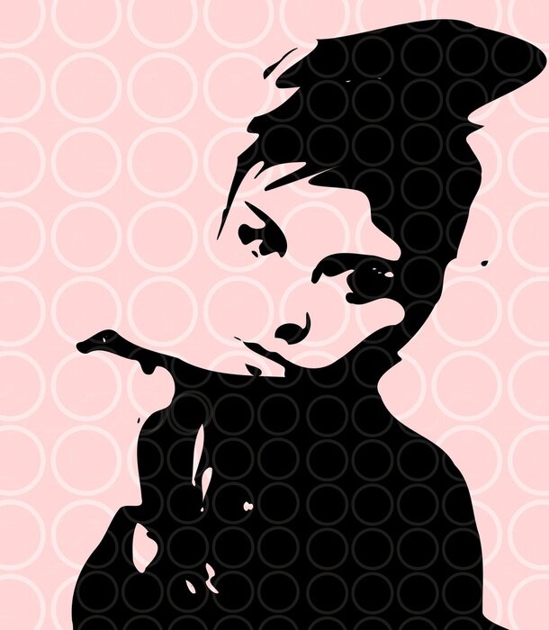 Fototapete Frau auf rosa Hintergrund