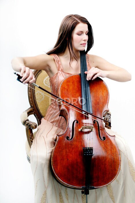 Fototapete Frau Cello