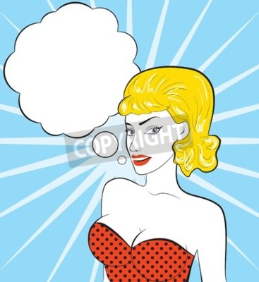 Fototapete Frau in dem blauen Blitz