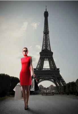 Fototapete Frau in Paris