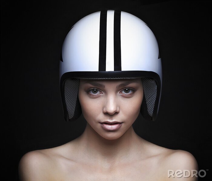 Fototapete Frau mit Helm