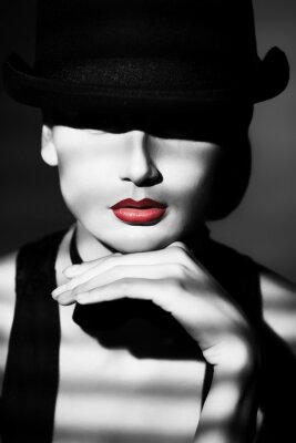 Fototapete Frau mit Hut