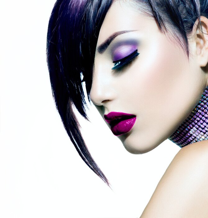 Fototapete Frau mit lila Schminke