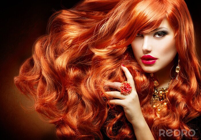 Fototapete Frau mit roten Haaren