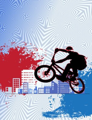 Fototapete Freeride BMX auf abstraktem Hintergrund