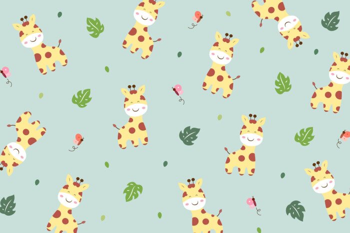 Fototapete Fröhliche Giraffen für Kinder