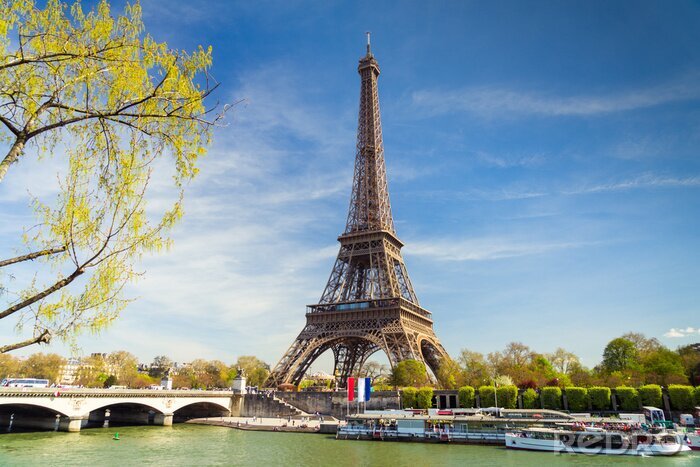 Fototapete Frühlingsansicht des Eiffelturms