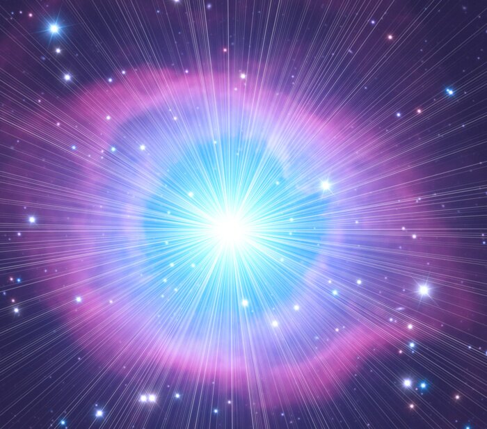 Fototapete Funkelnder Stern in einer Galaxie Grafik