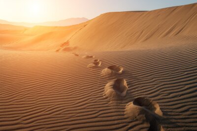 Fototapete Fußabdrücke in der Wüste