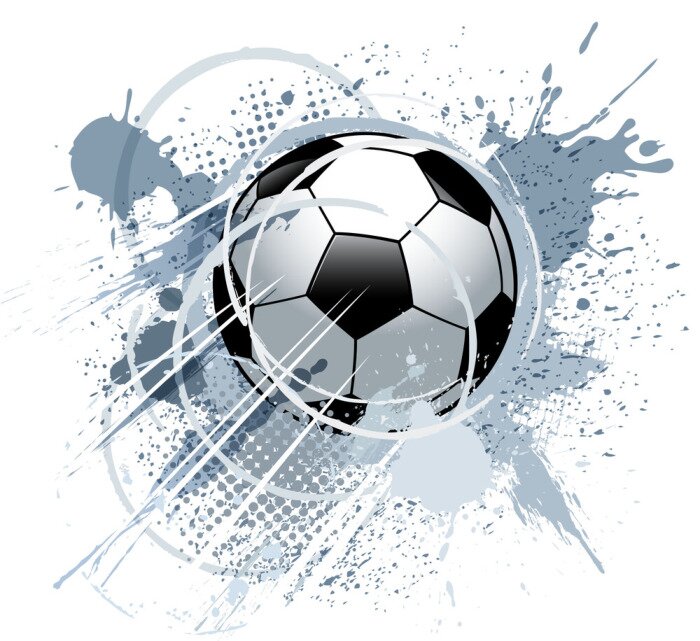 Fototapete Fußball auf abstraktem Fleck