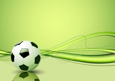 Fototapete Fußball auf grünem abstraktem Hintergrund