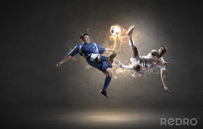 Fototapete Fußball in Flammen