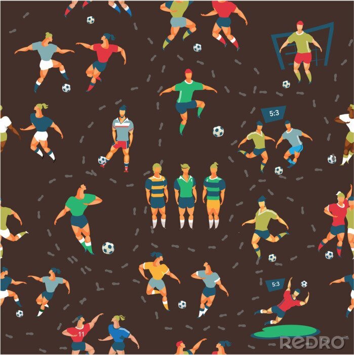 Fototapete Fußball nahtlose Muster
