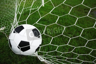 Fototapete Fußball Tor fallender Ball