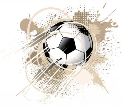 Fußball und abstrakter brauner Hintergrund