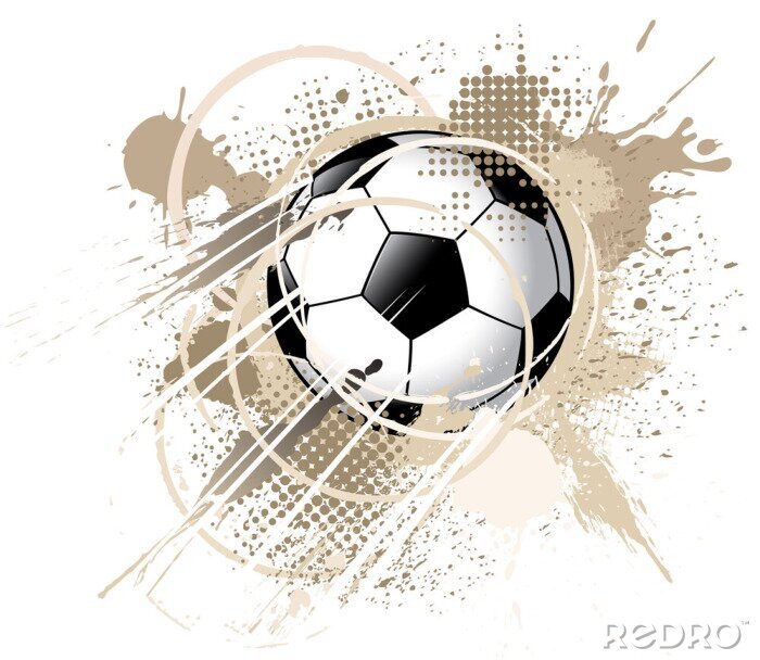 Fototapete Fußball und abstrakter brauner Hintergrund