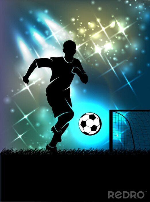 Fototapete Fußballspiel minimalistische Grafik