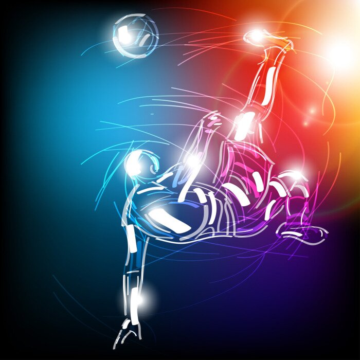 Fototapete Fußballspieler akrobatische Posen