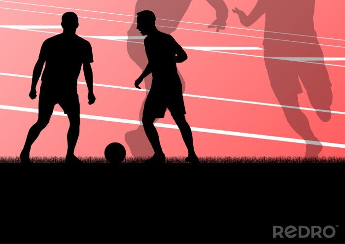 Fototapete Fußballspieler aktiv Sport Silhouette Vektor-Hintergrund