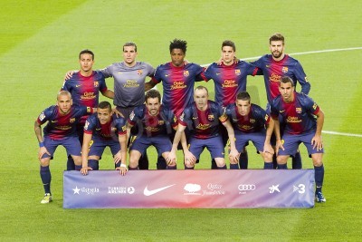 Fototapete Fußballspieler des Clubs FC Barcelona