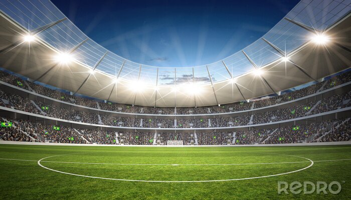 Fototapete Fußballstadion mit Lichtern