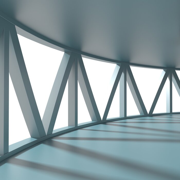 Fototapete Futuristische Lobby räumlich