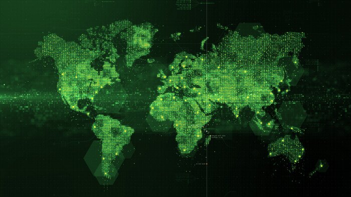 Fototapete Futuristische Weltkarte