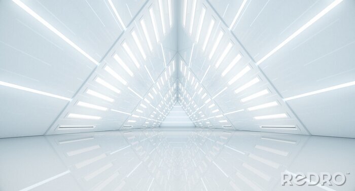 Fototapete Futuristischer beleuchteter Tunnel