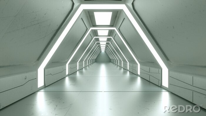 Fototapete Futuristischer dreidimensionaler Tunnel