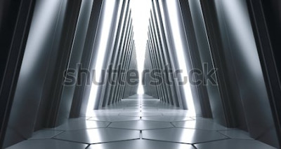 Fototapete Futuristischer schwarzer Tunnel