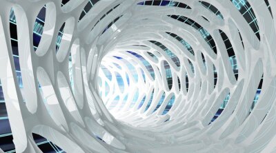 Fototapete Futuristischer Tunnel mit Schwarz