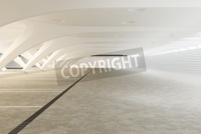 Fototapete Futuristischer weißer Tunnel