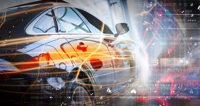 Fototapete Futuristisches Autofahren