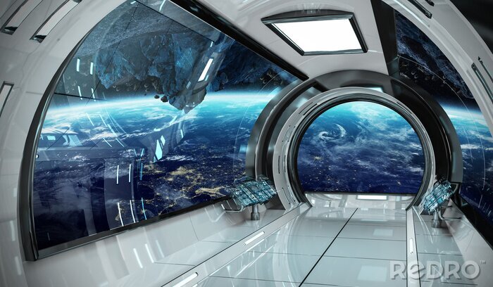 Fototapete Galaxie 3D von Innenraum des Raumschiffes
