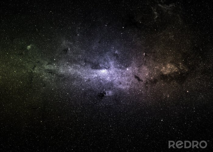 Fototapete Galaxie grün-violett-gelb Grafik