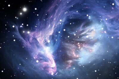 Fototapete Galaxie mit blauem Nebel