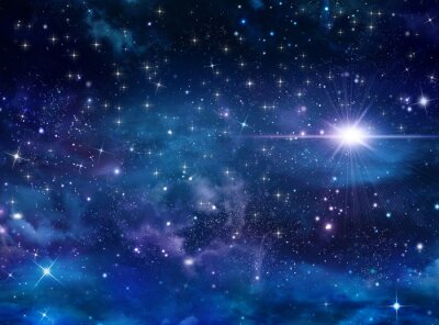 Fototapete Galaxie mit hellem Stern