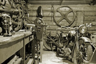 Fototapete Garage mit einspurigem Fahrzeug