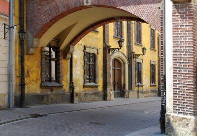 Fototapete Gasse bei Mietshäusern in Krakau