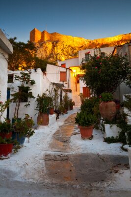 Fototapete Gasse in Griechenland im Winter