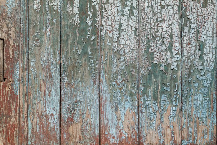 Fototapete Gealterte Bretter mit abfallender Farbe