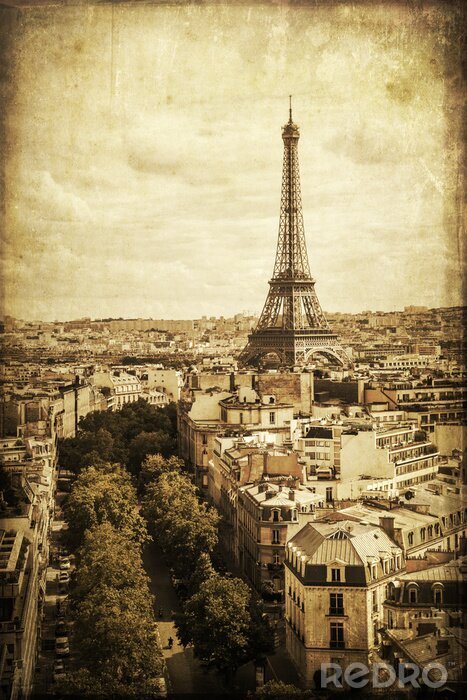 Fototapete Gealterte Landschaft von Paris