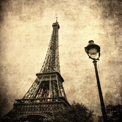 Fototapete gealtertes Bild des Eiffelturms