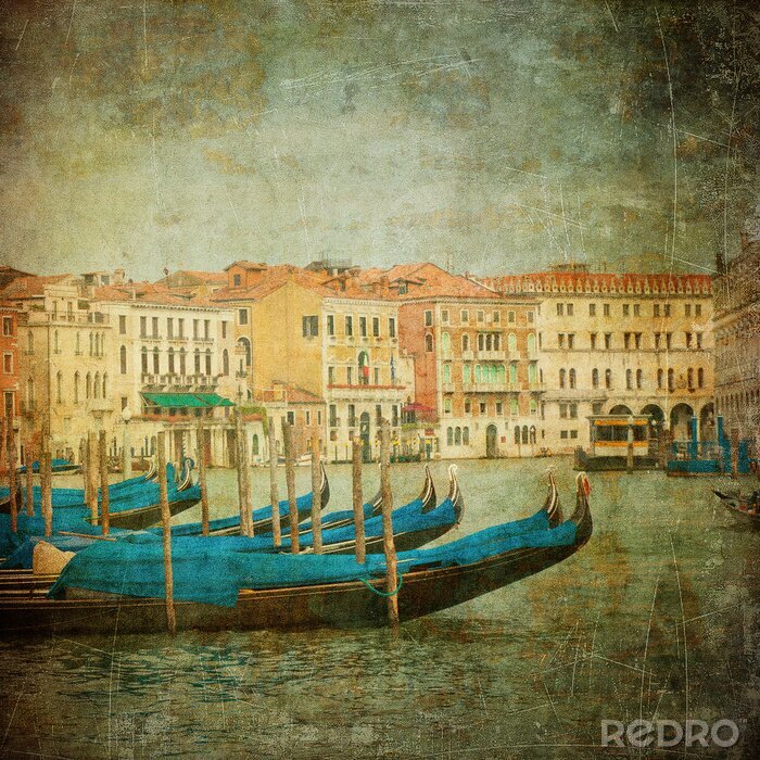 Fototapete gealtertes Foto von Venedig