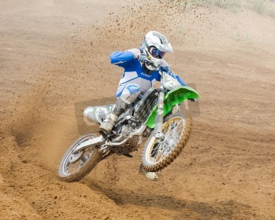 Fototapete Geländemotorrad auf einem Rad