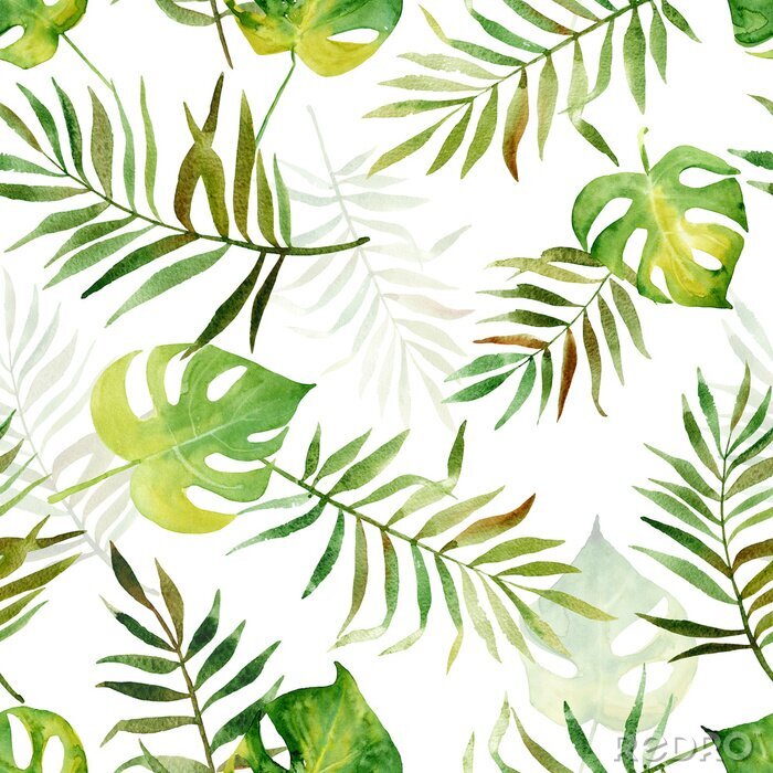 Fototapete Gelb-grüne tropische Blätter